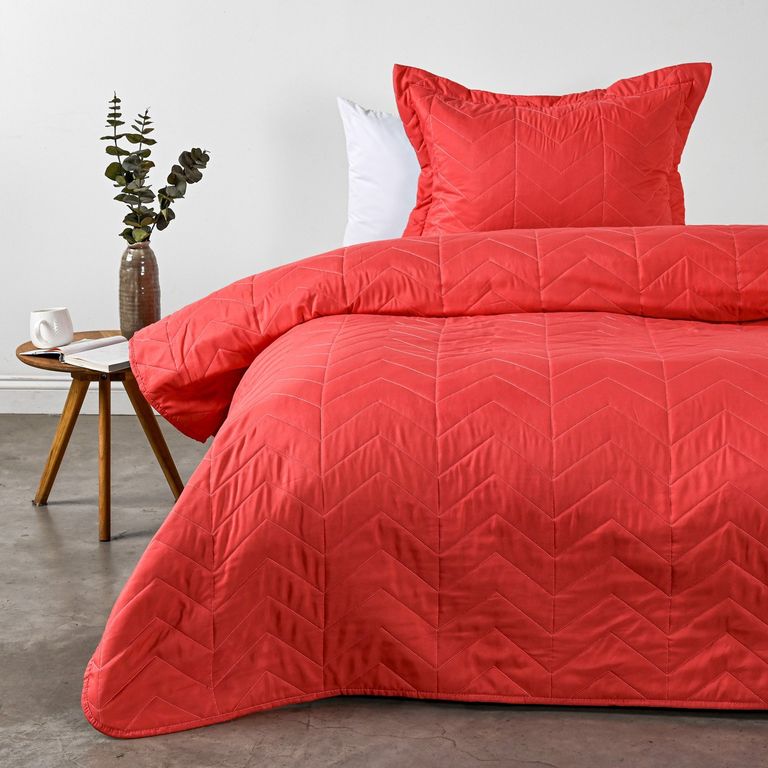 AMERICAN FAMILY Cubrecama Reversible Coral Menta