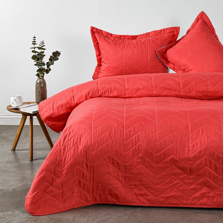 Cubrecama Reversible Coral Menta