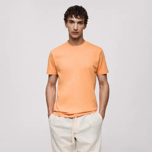 MANGO MAN - Polera Básica Algodón Stretch Hombre