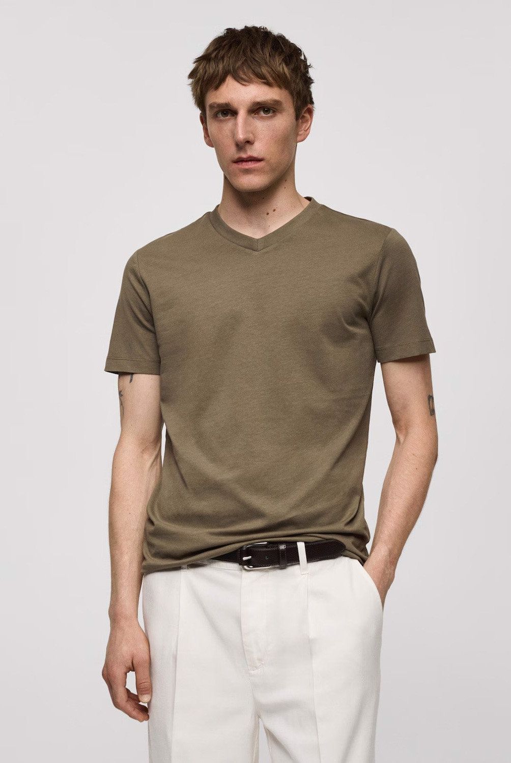MANGO MAN - Polera Slim Fit Algodón Hombre Mango Man