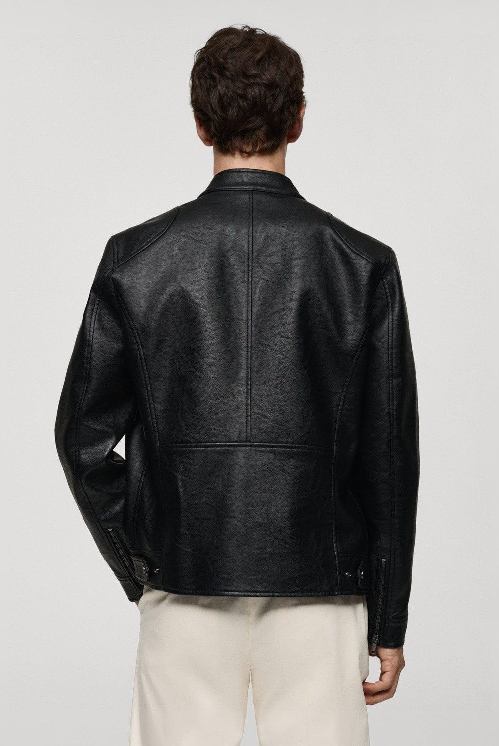 MANGO MAN - Chaqueta Efecto Piel Cremallera Hombre Mango Man