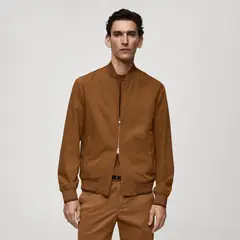 MANGO MAN - Chaqueta Bomber Tejido Strech Hombre