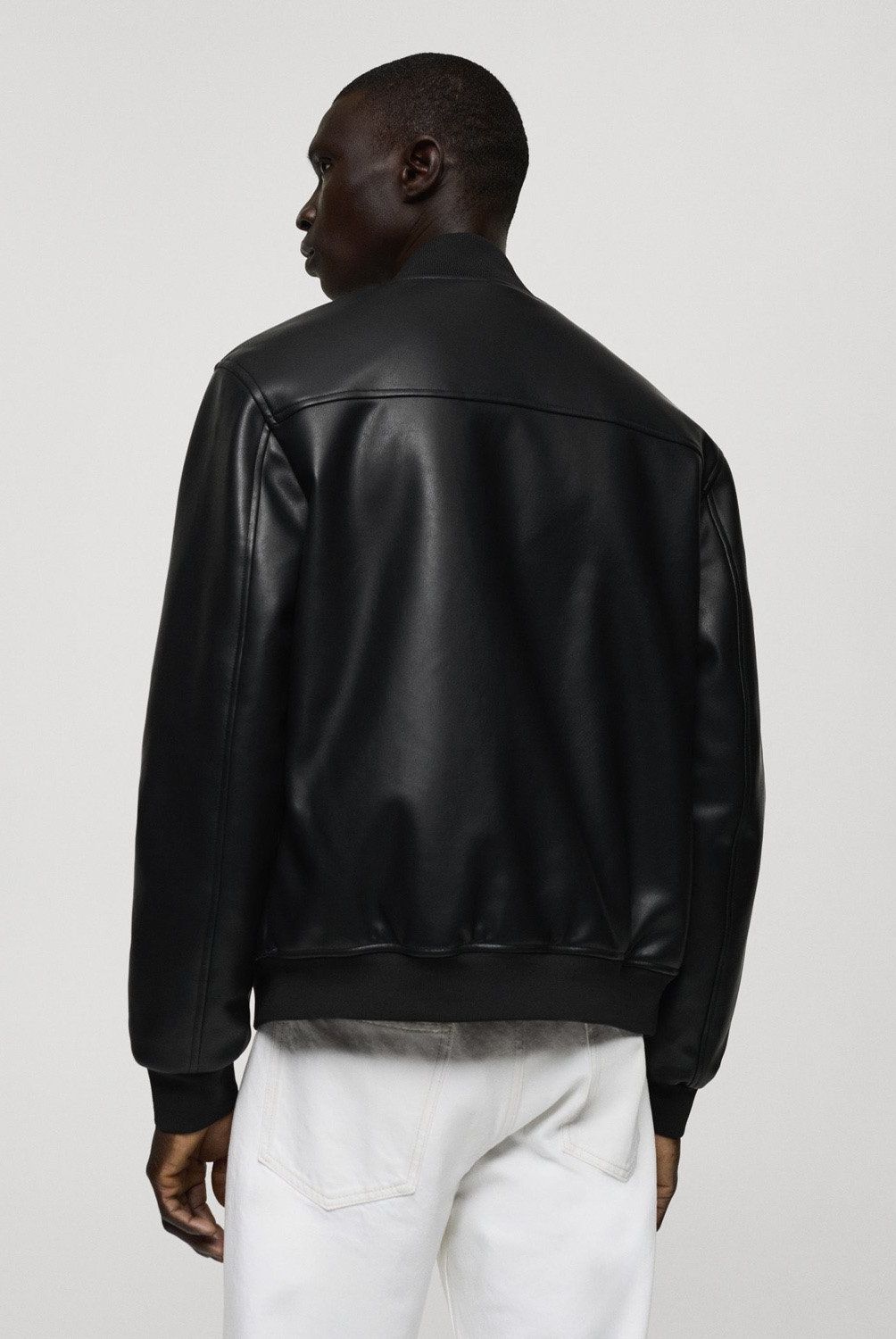 MANGO MAN - Chaqueta Bomber Efecto Piel Hombre Mango Man