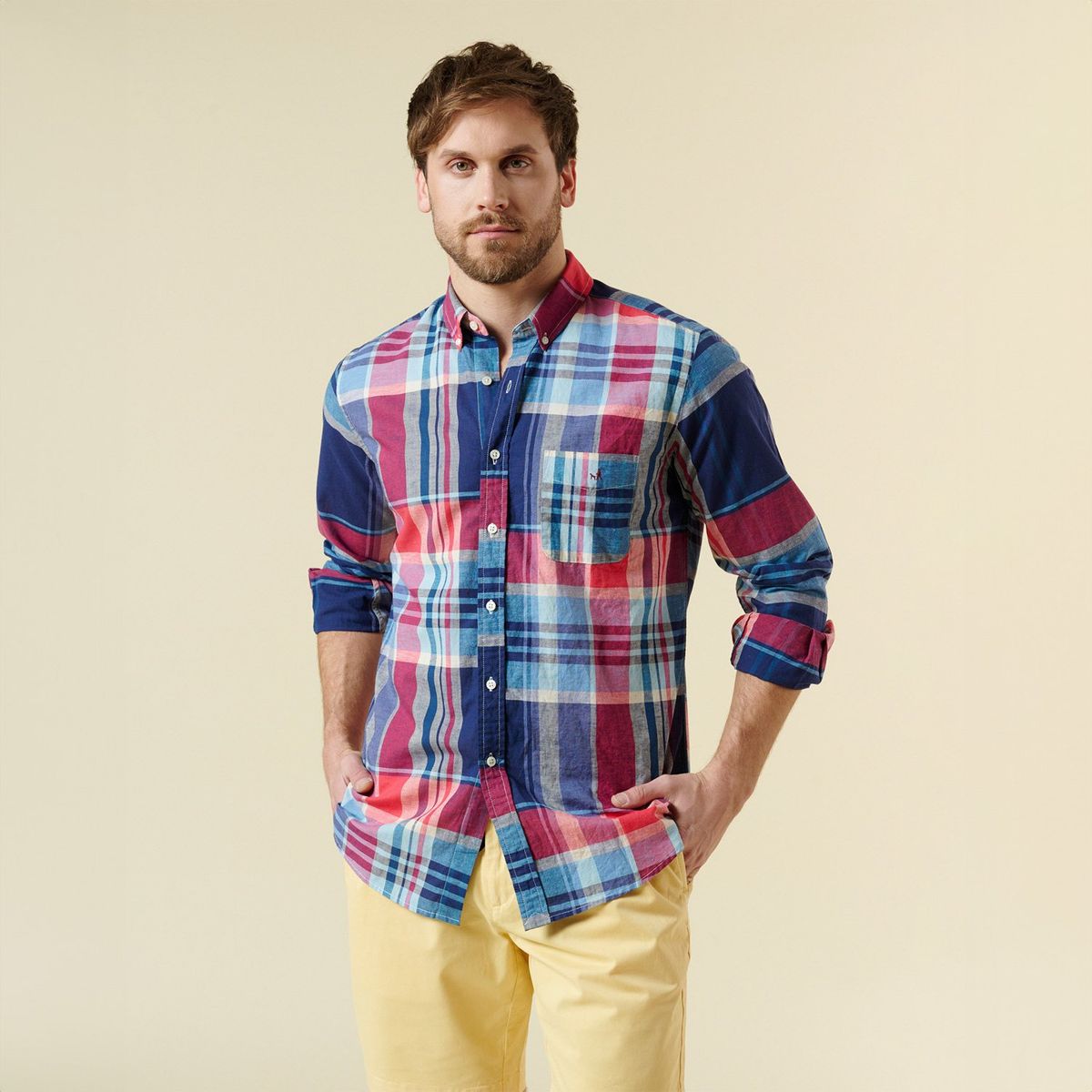 SAVILLE ROW - Camisa Casual Manga Larga Algodón Hombre Saville Row