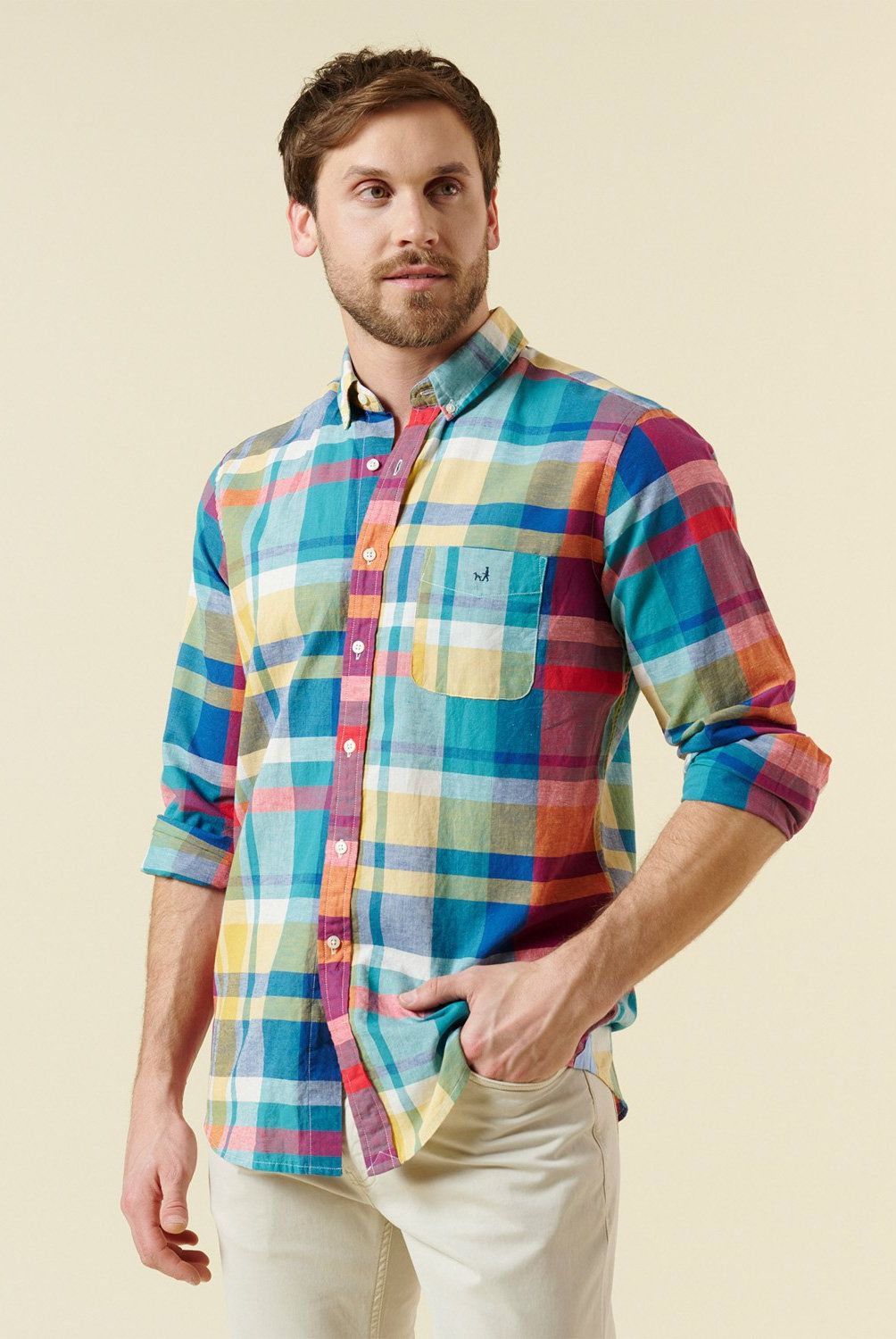 SAVILLE ROW - Camisa Casual Manga Larga Algodón Hombre Saville Row
