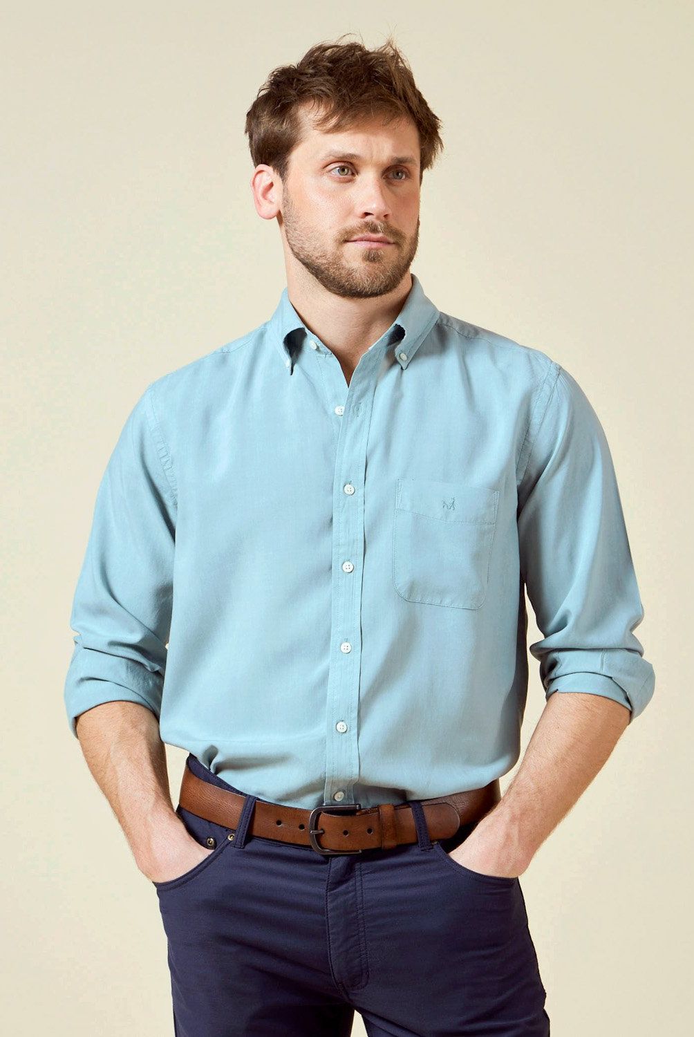 SAVILLE ROW - Camisa Casual Manga Larga Algodón Hombre Saville Row