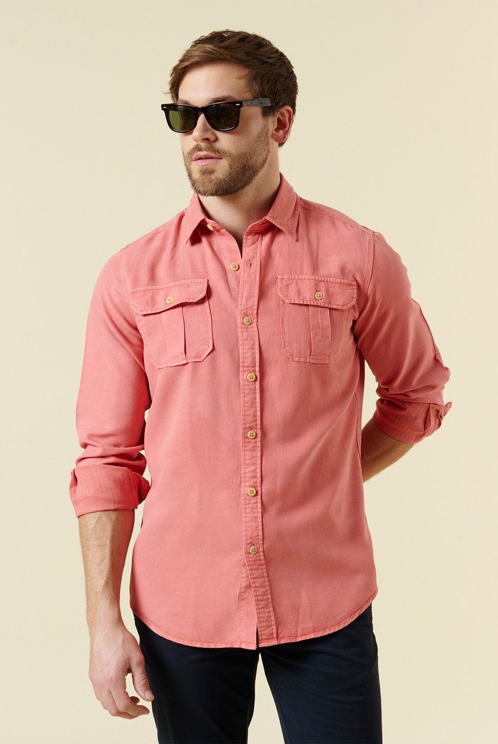 SAVILLE ROW - Camisa Casual Manga Larga Algodón Hombre Saville Row