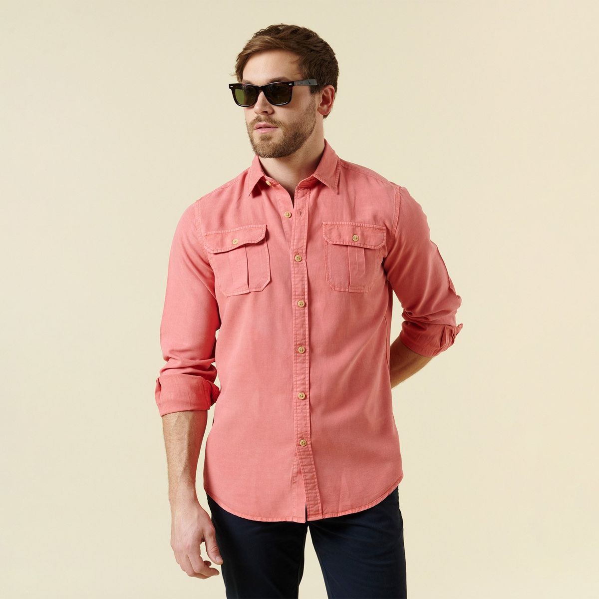 SAVILLE ROW - Camisa Casual Manga Larga Algodón Hombre Saville Row