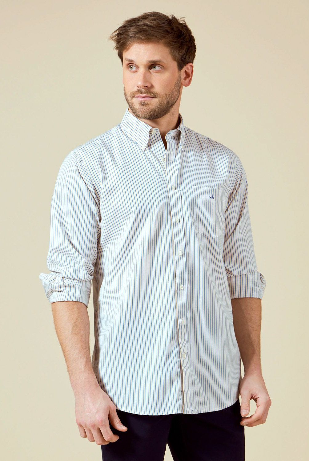 SAVILLE ROW - Camisa Casual Manga Larga Algodón Hombre Saville Row