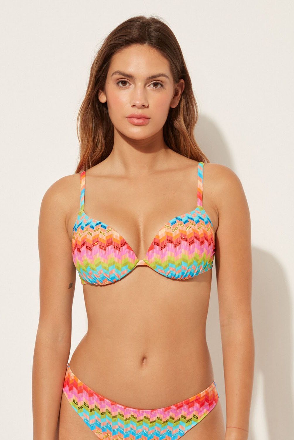CALZEDONIA - Top de Bikini Push Up Rainbow Mujer Calzedonia