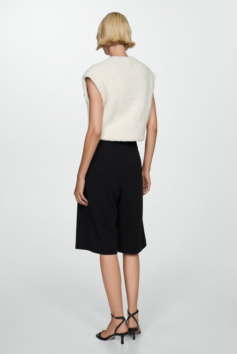 MANGO - Bermudas Pinzas Mujer Mango