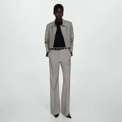 MANGO - Pantalón Acampanado Tiro Alto Mujer