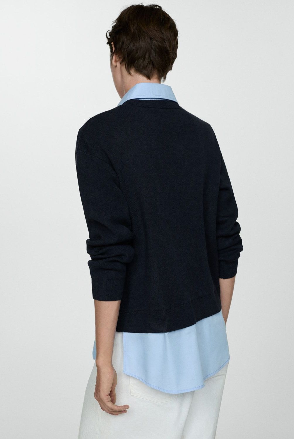 MANGO - Sweater Camisa Combinado Mujer Mango