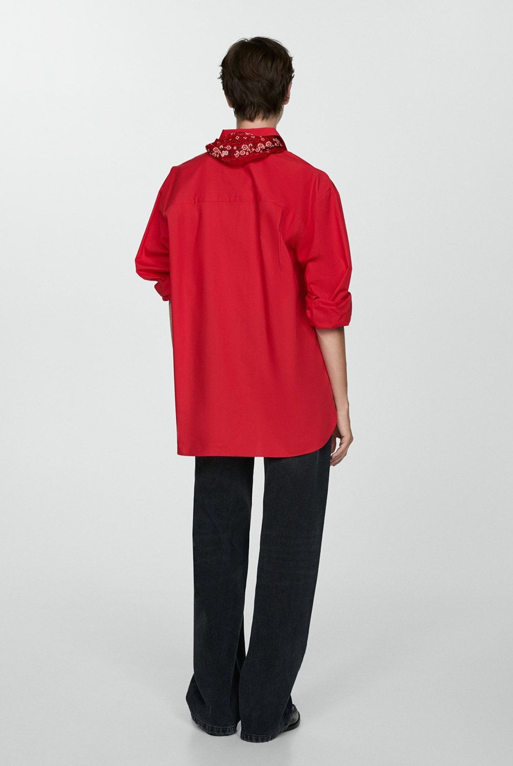 MANGO - Camisa Oversize Bolsillo Mujer Mango