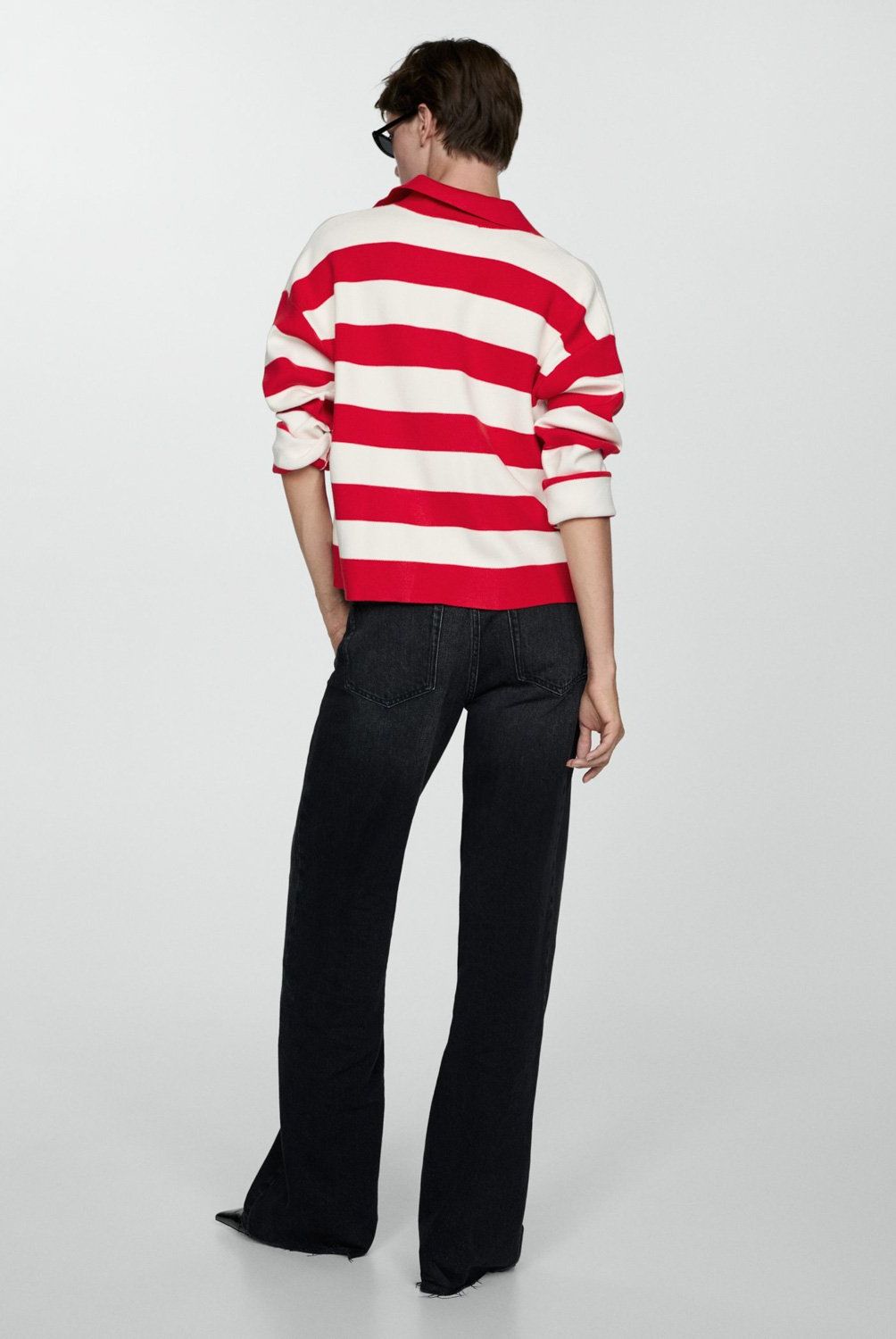 MANGO - Sweater Rayas Cuello Polo Mujer Mango