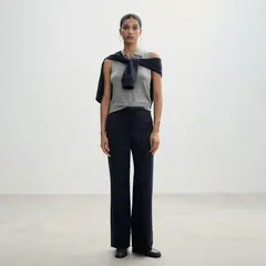 MANGO - Pantalón Recto Raya Diplomática Mujer