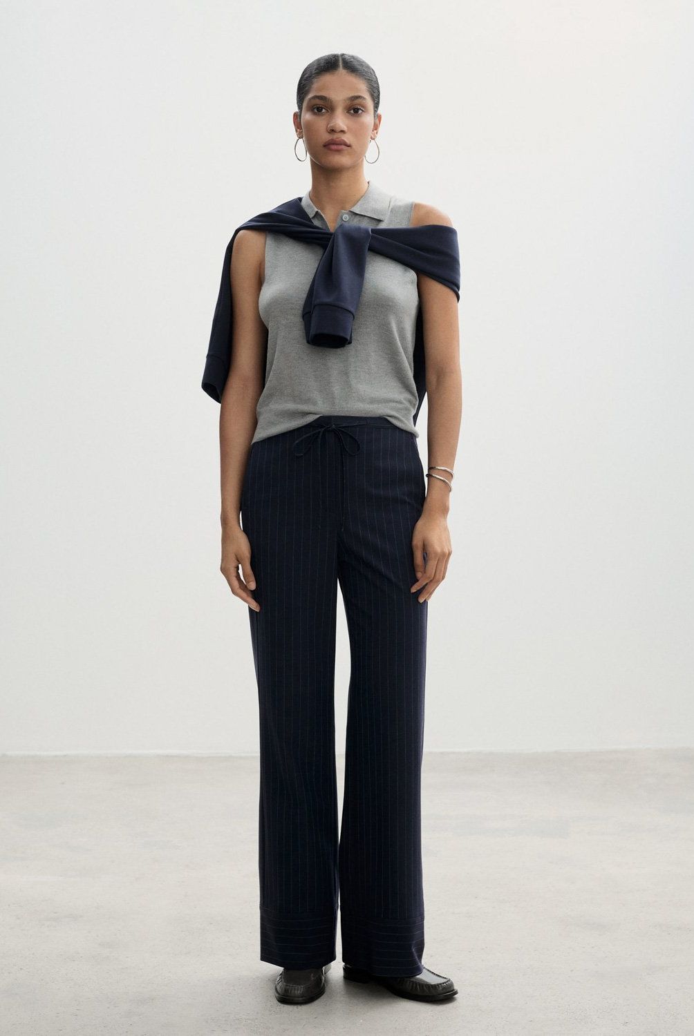 MANGO - Pantalón Recto Raya Diplomática Mujer Mango