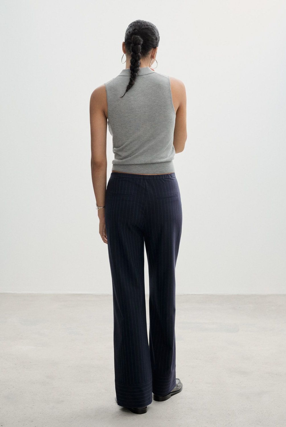 MANGO - Pantalón Recto Raya Diplomática Mujer Mango