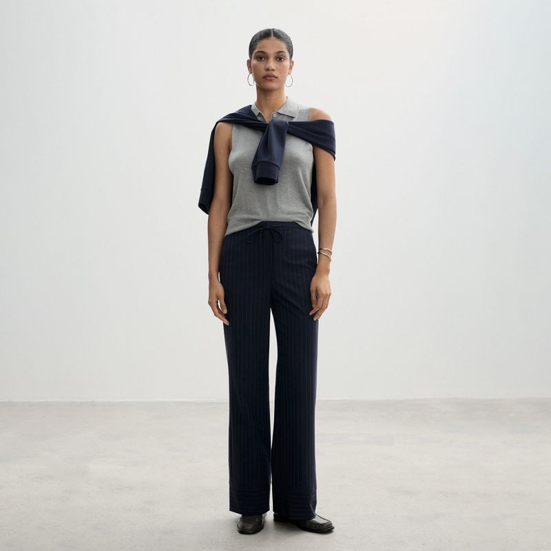 MANGO - Pantalón Recto Raya Diplomática Mujer Mango