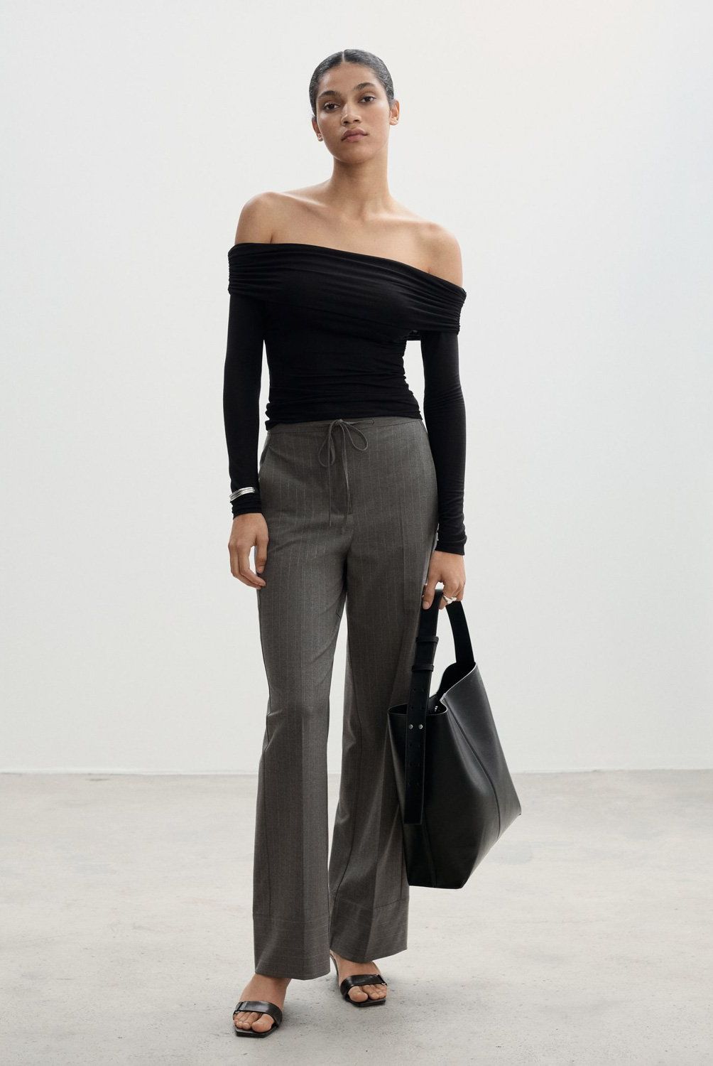 MANGO - Pantalón Recto Raya Diplomática Mujer Mango