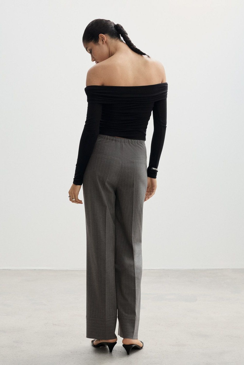 MANGO - Pantalón Recto Raya Diplomática Mujer Mango