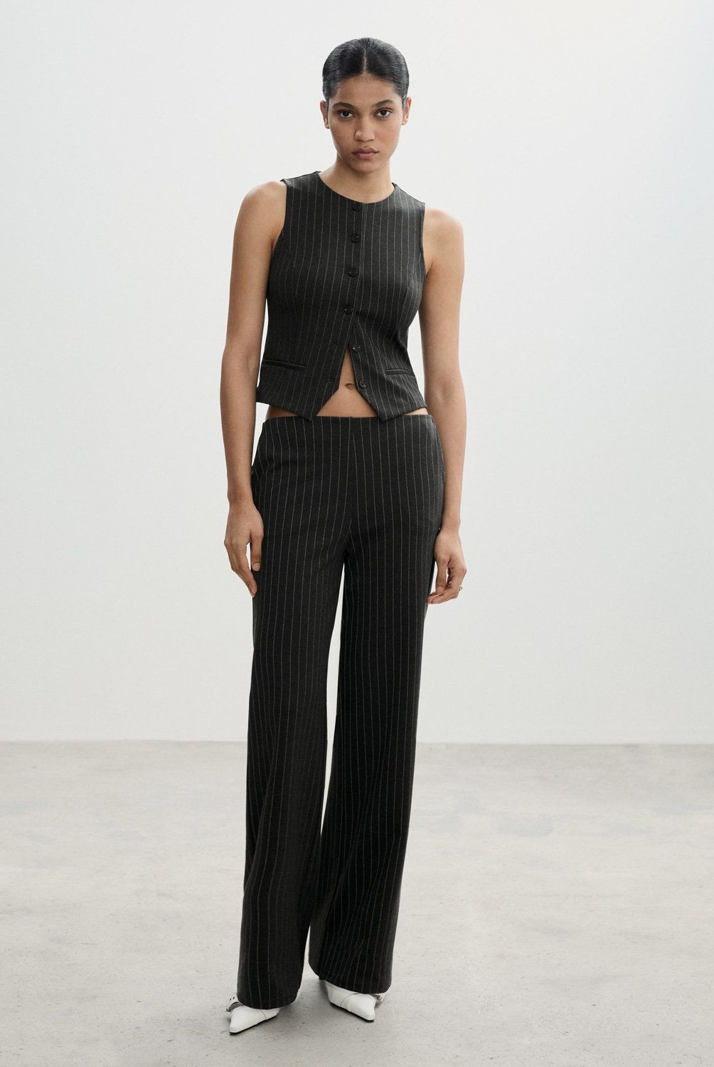 MANGO - Pantalón Recto Punto Roma Mujer Mango