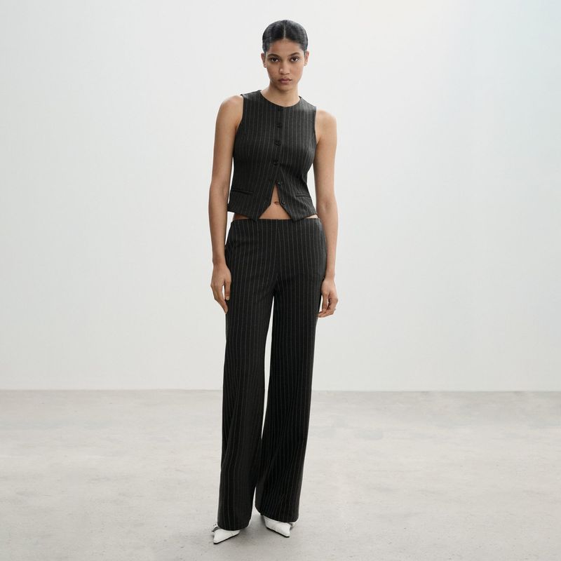 MANGO - Pantalón Recto Punto Roma Mujer Mango