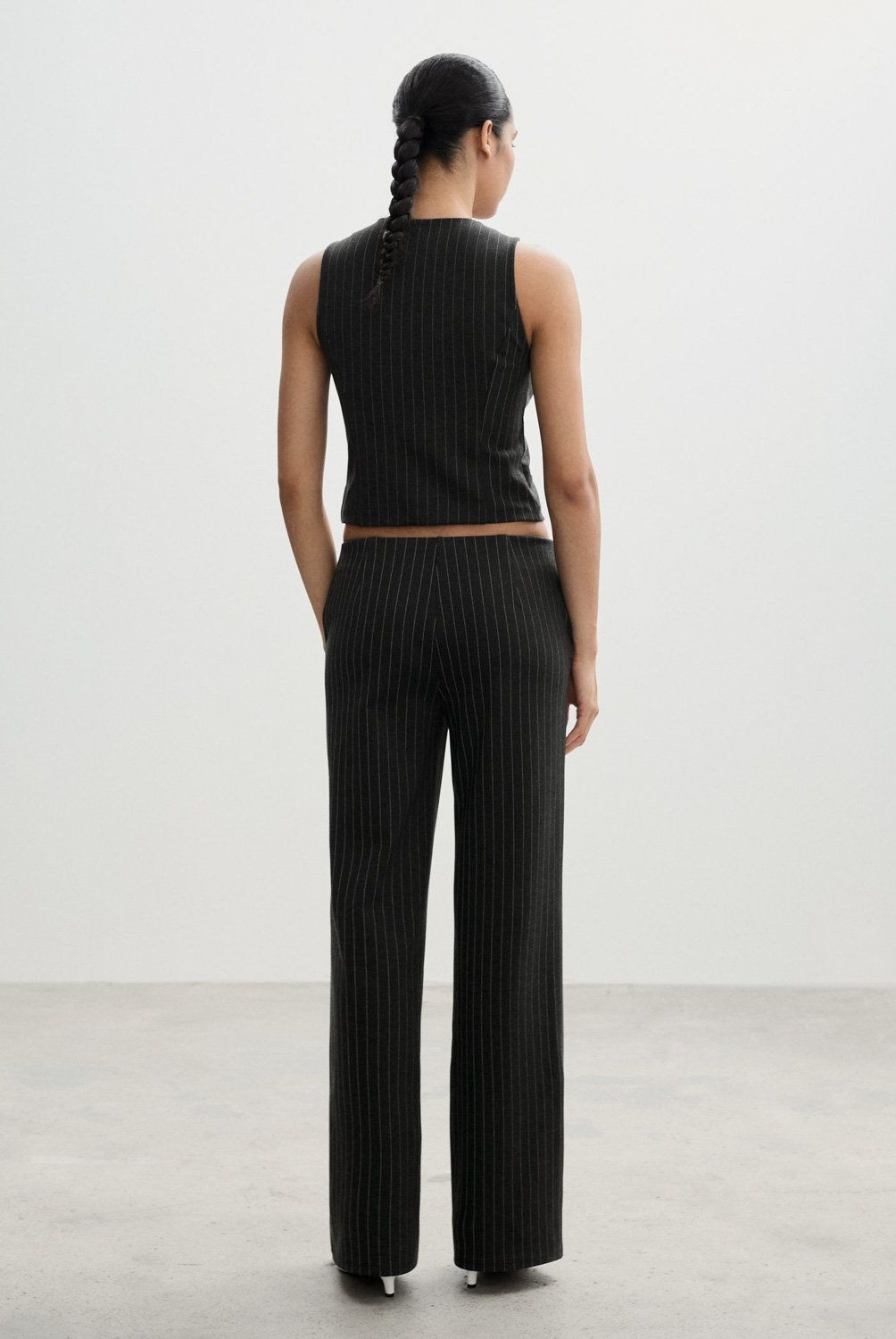 MANGO - Pantalón Recto Punto Roma Mujer Mango