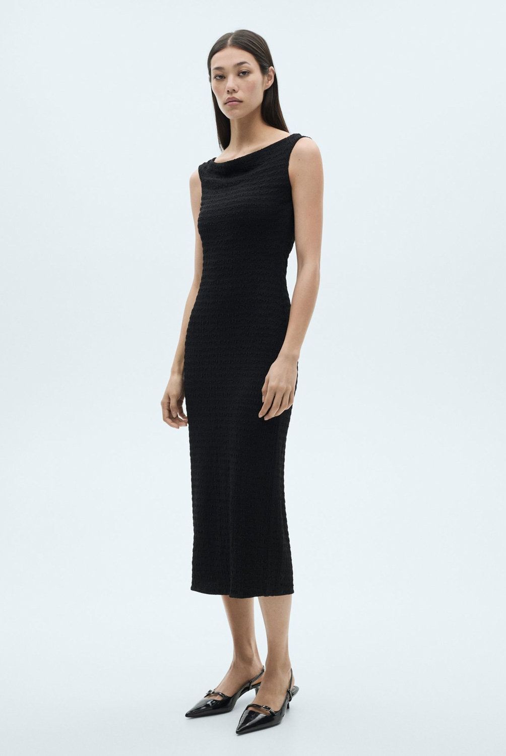 MANGO - Vestido Largo Hombros Descubiertos Mujer Mango