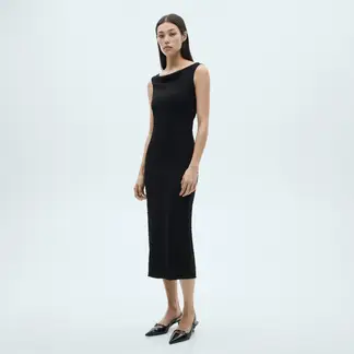 MANGO - Vestido Largo Hombros Descubiertos Mujer
