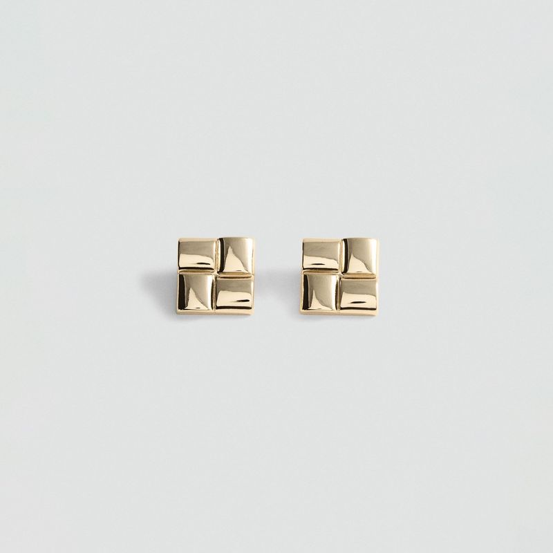 MANGO - Pendientes Geométricos Relieve Mujer Mango
