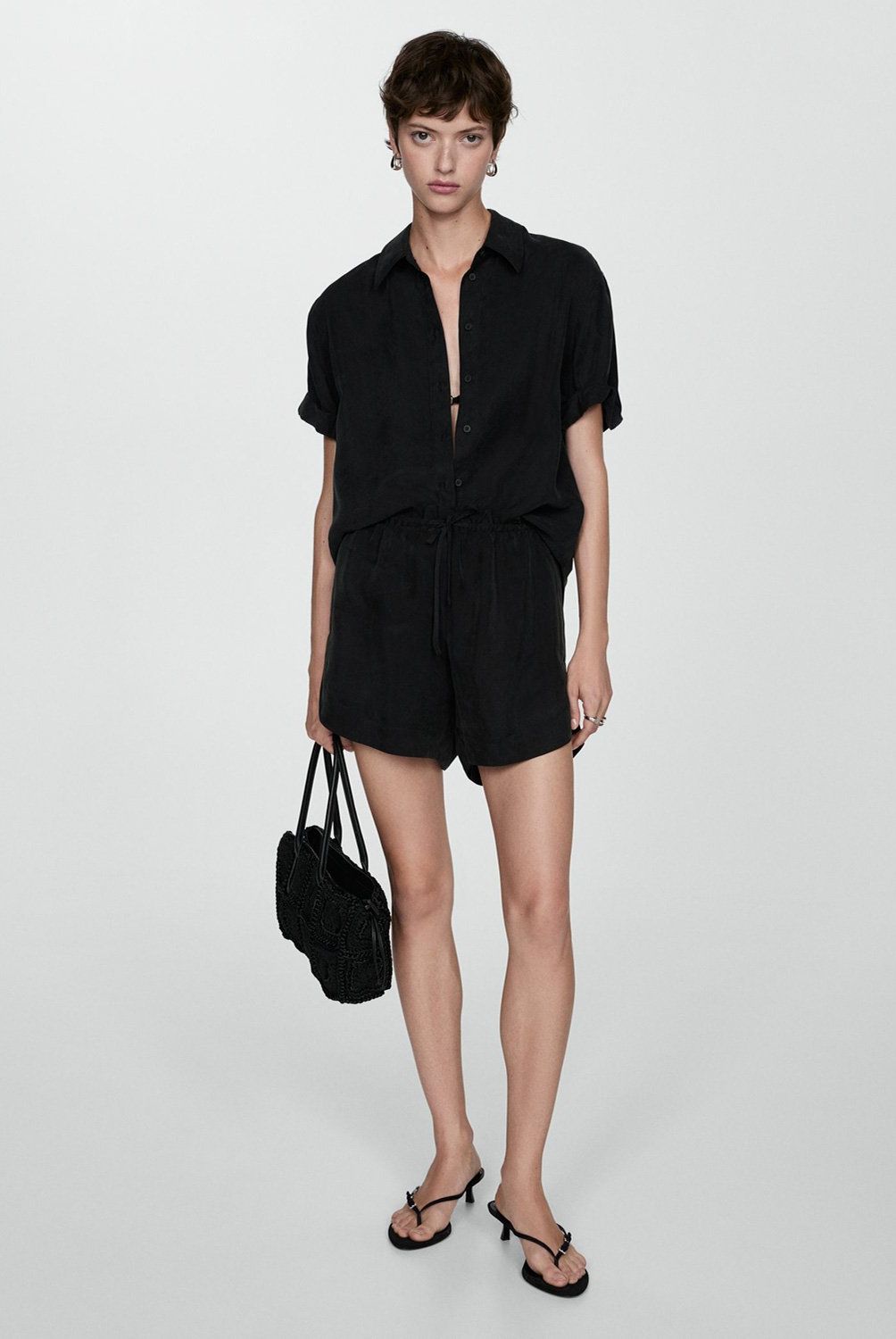 MANGO - Blusa Pata De Gallo Mujer Mango