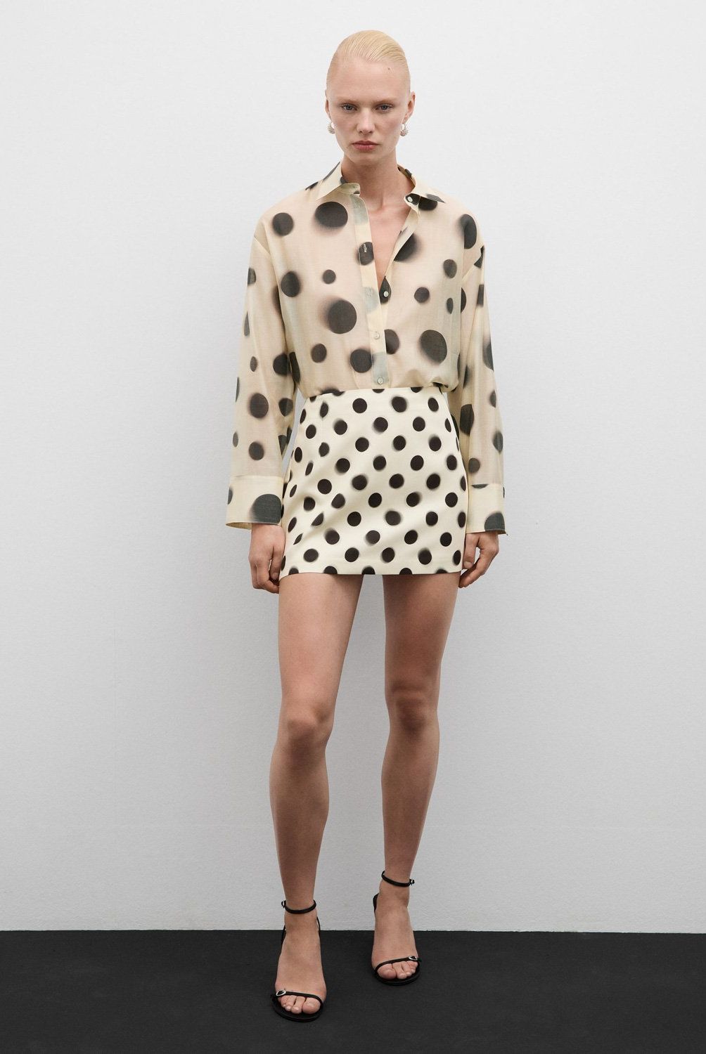 MANGO - Minifalda Satinada Lunares Mujer Mango