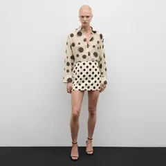 MANGO - Minifalda Satinada Lunares Mujer