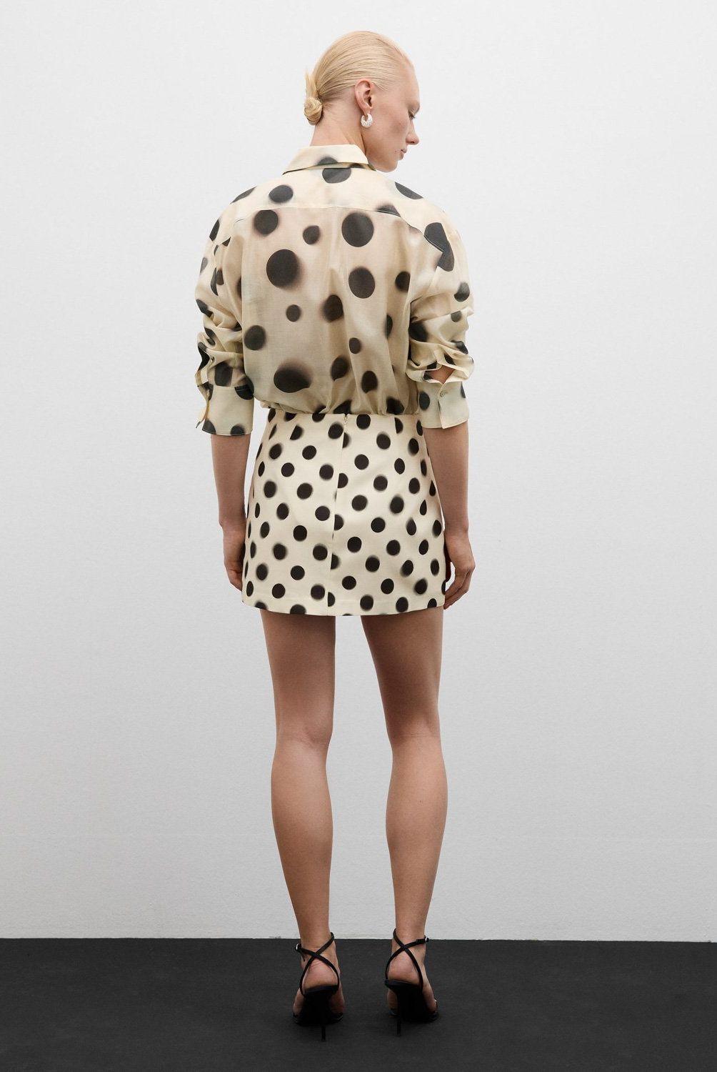 MANGO - Minifalda Satinada Lunares Mujer Mango
