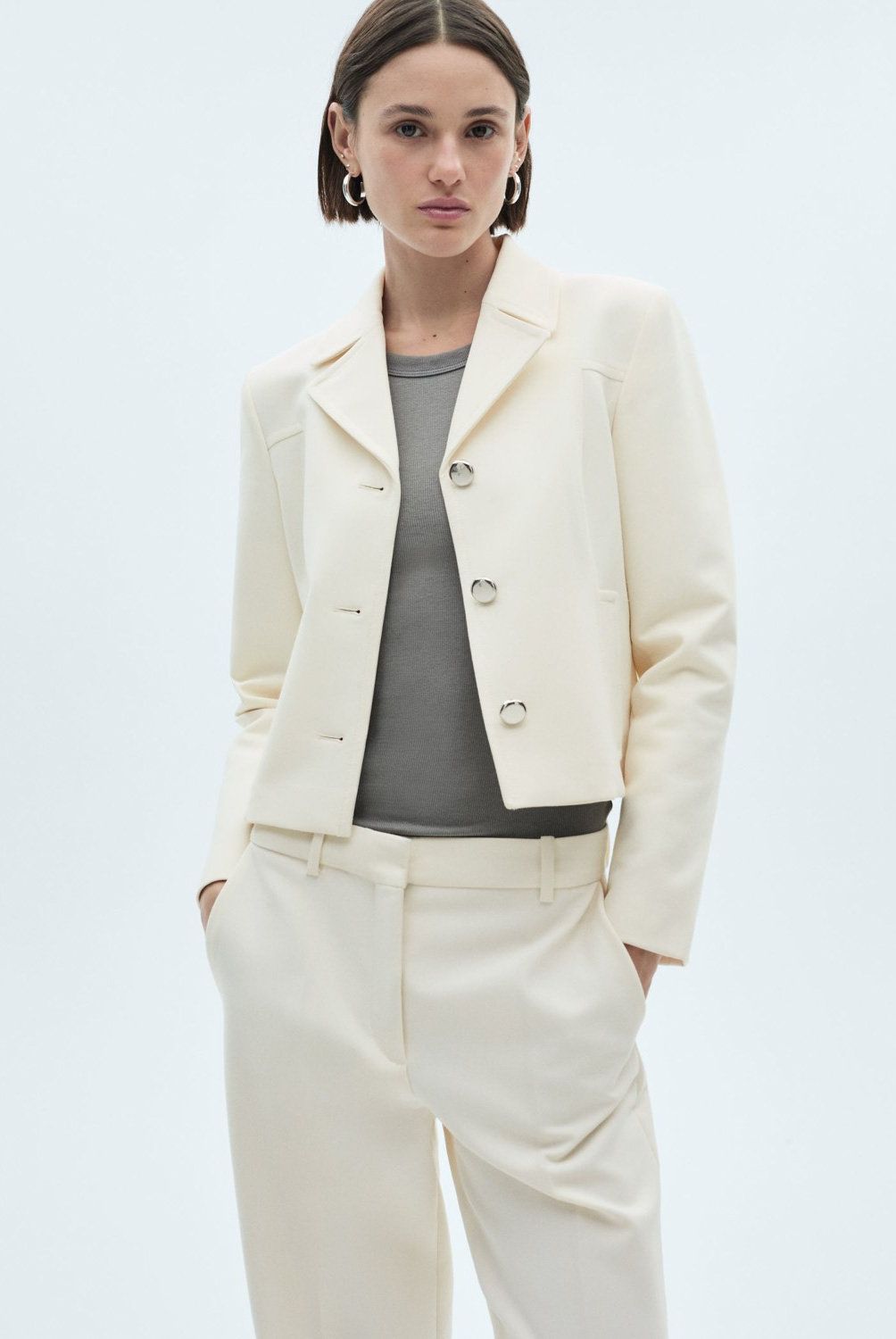 MANGO - Chaqueta Solapas Botones Metálicos Mujer Mango
