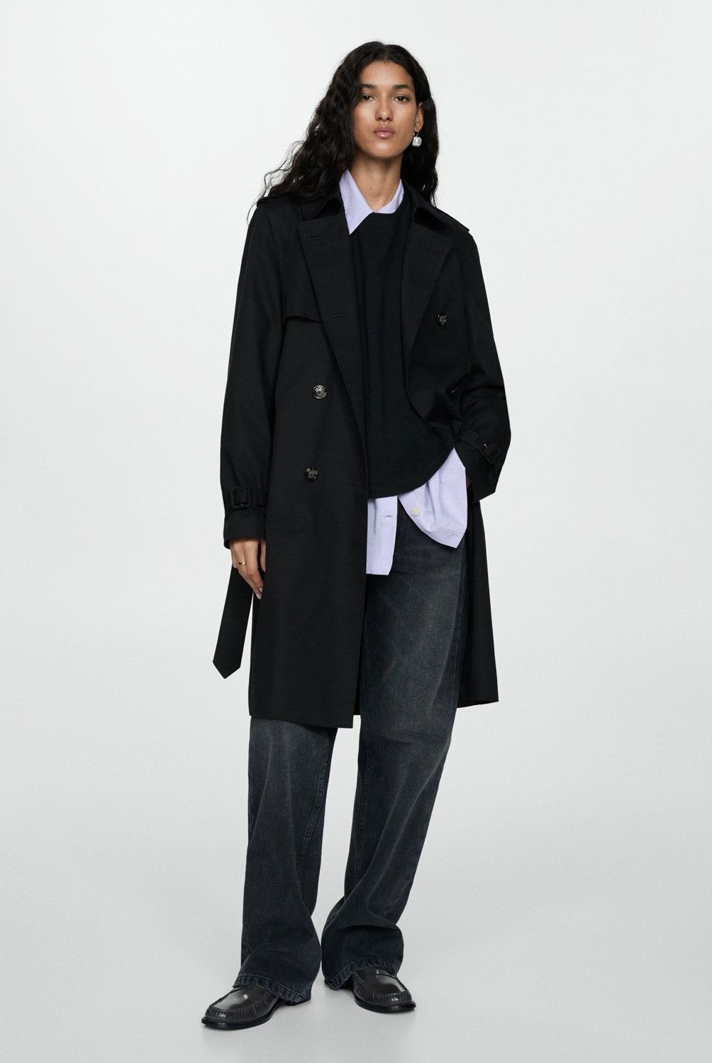 MANGO - Trench Clásico Cinturón Mujer Mango