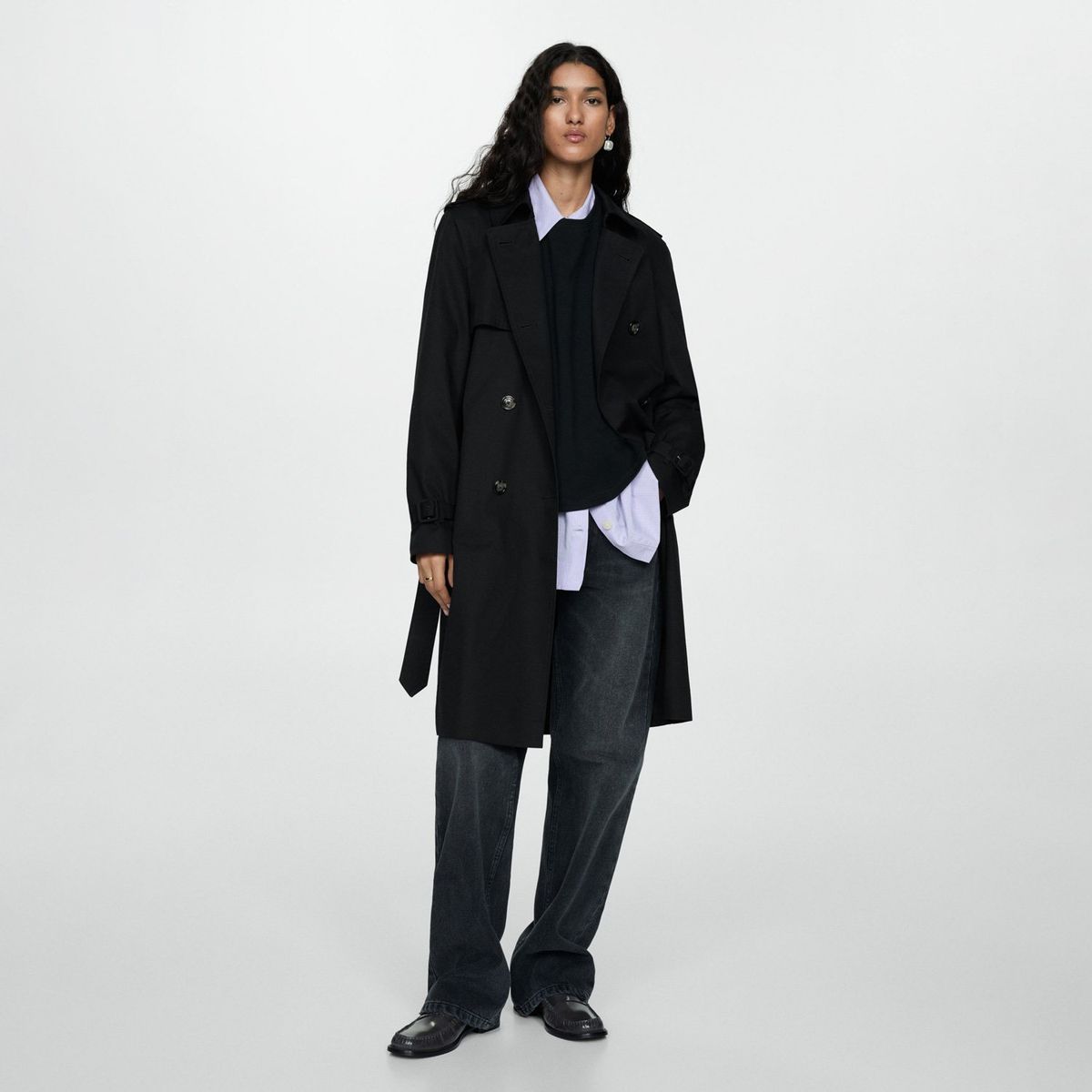 MANGO - Trench Clásico Cinturón Mujer Mango