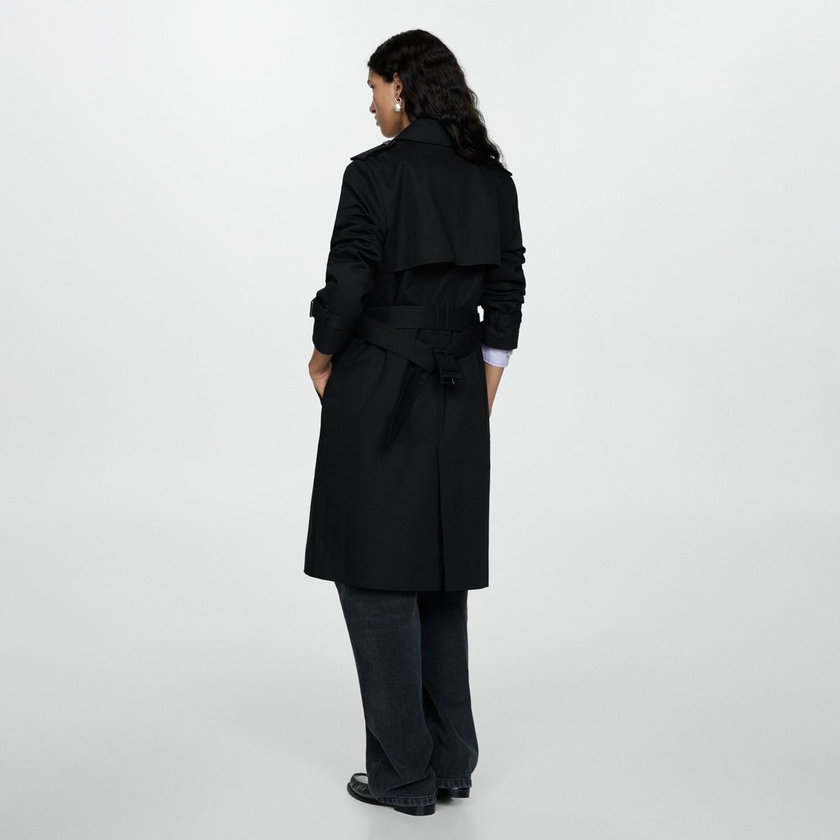 MANGO - Trench Clásico Cinturón Mujer Mango