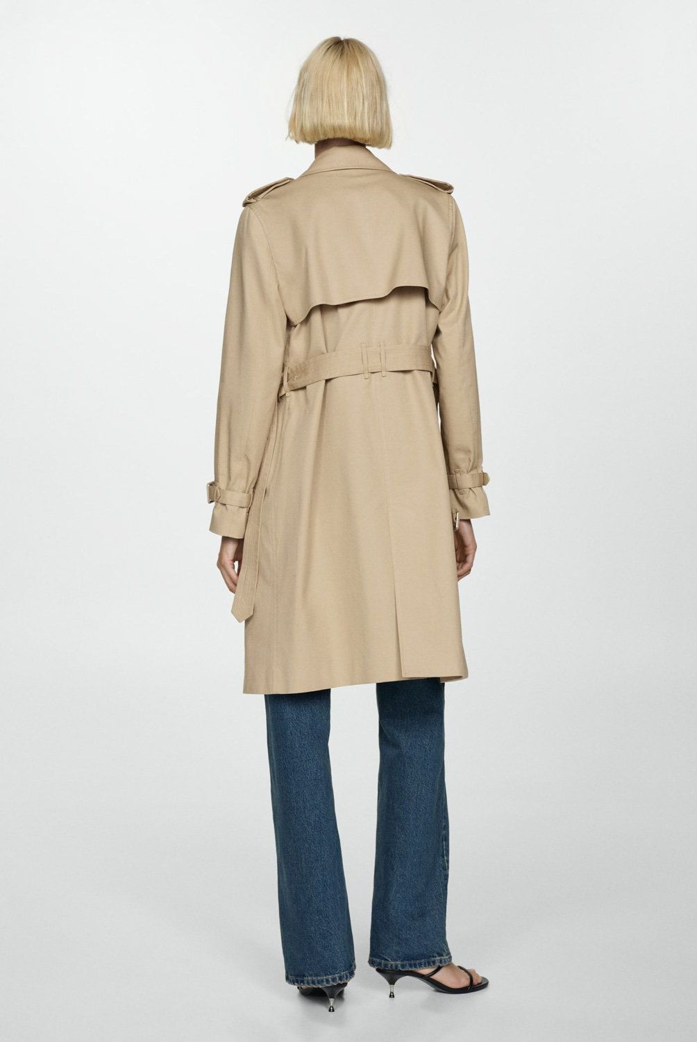 MANGO - Trench Clásico Cinturón Mujer Mango