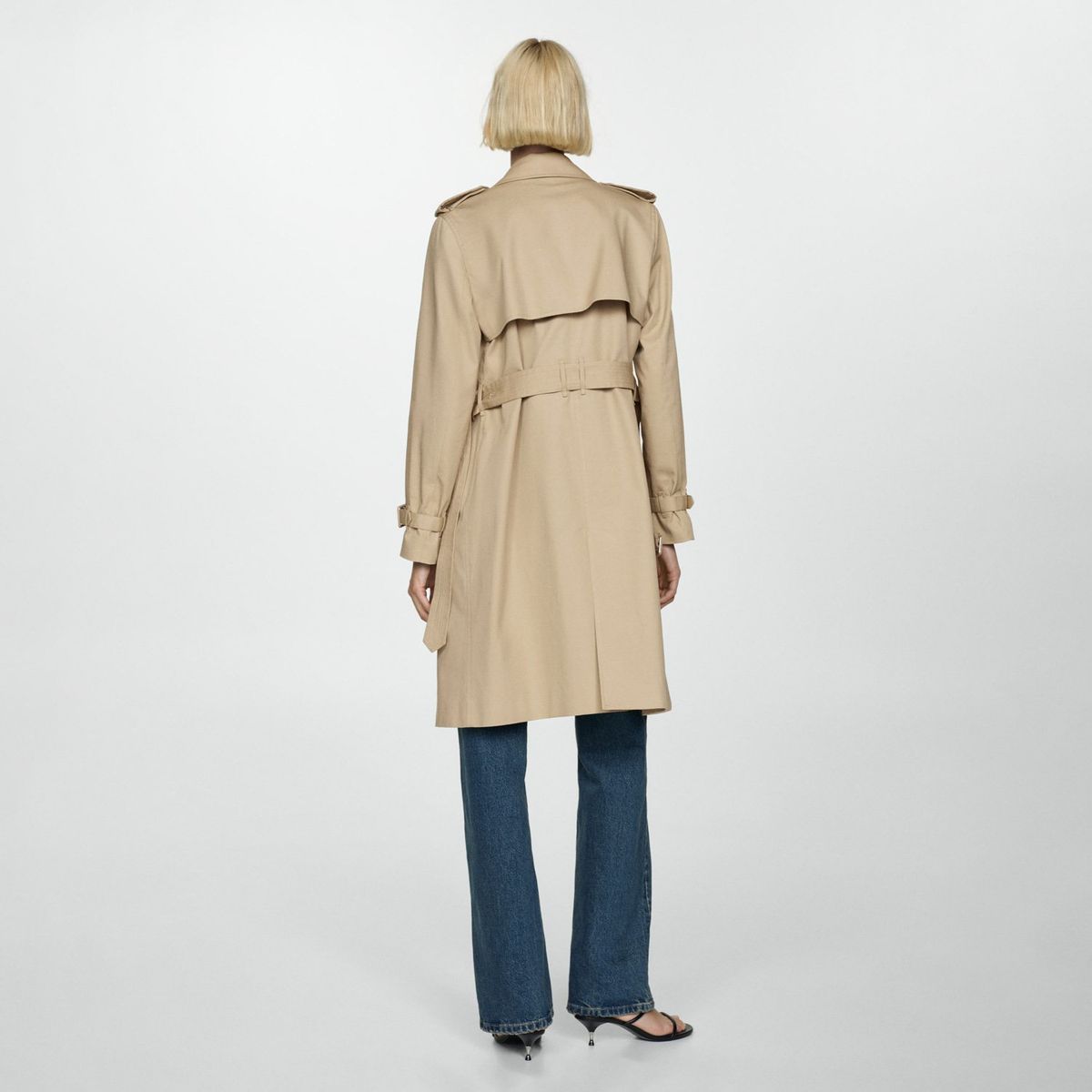 MANGO - Trench Clásico Cinturón Mujer Mango