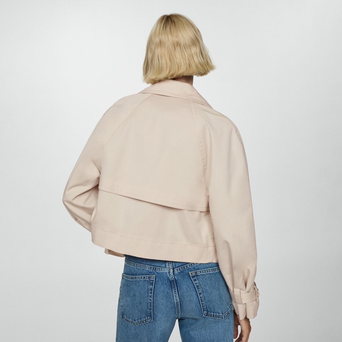 MANGO - Trench Crop Solapas Mujer Mango