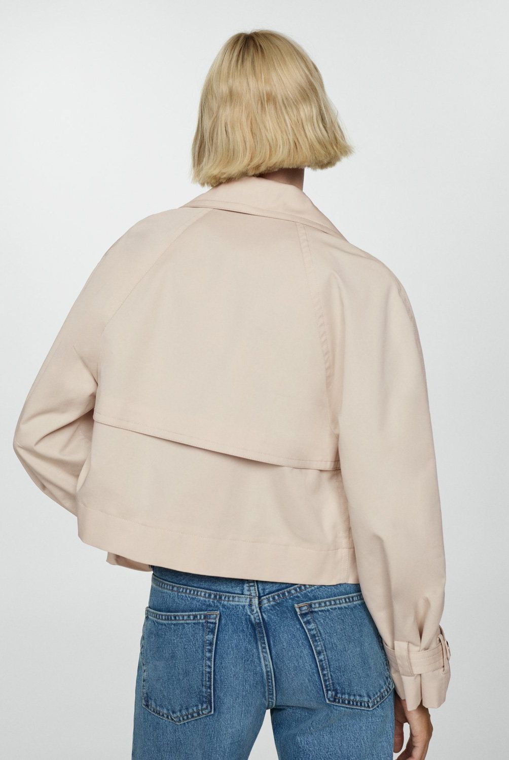 MANGO - Trench Crop Solapas Mujer Mango