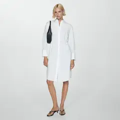 MANGO - Camisa Larga Lazo Mujer