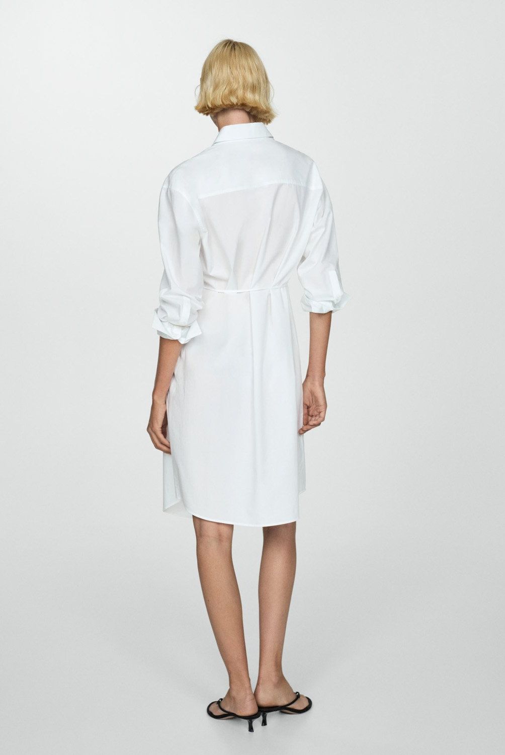 MANGO - Camisa Larga Lazo Mujer Mango