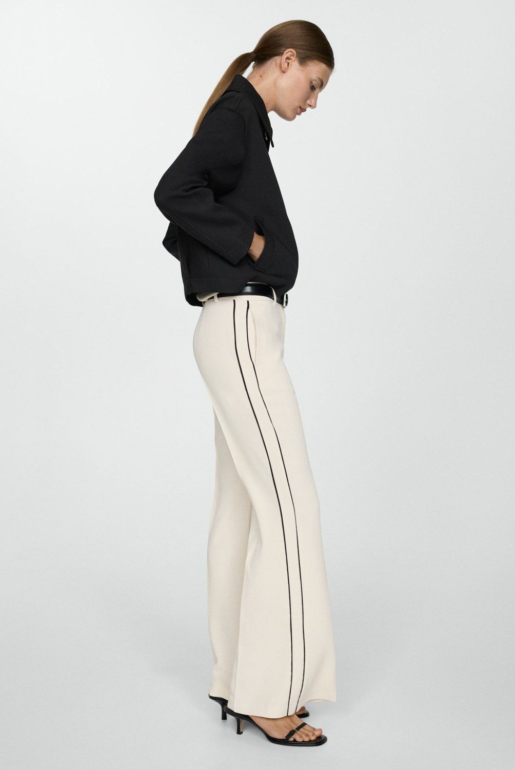 MANGO - Pantalón Raya Wideleg Mujer Mango