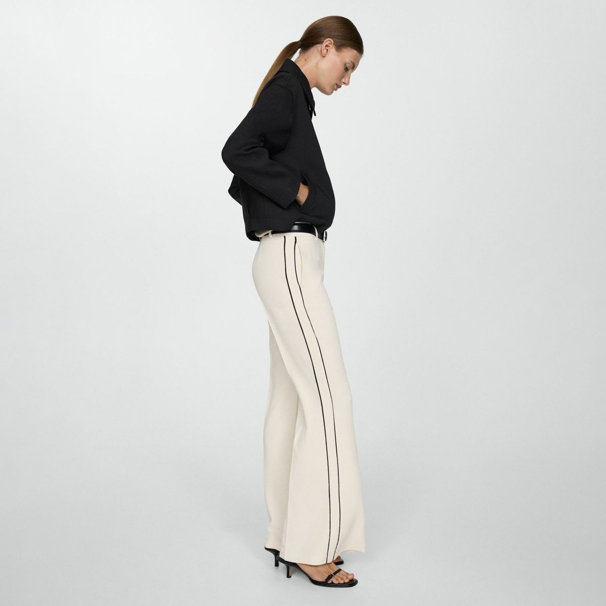MANGO - Pantalón Raya Wideleg Mujer Mango