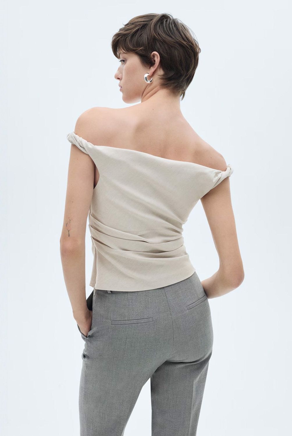MANGO - Top Asimétrico Drapeado Mujer Mango