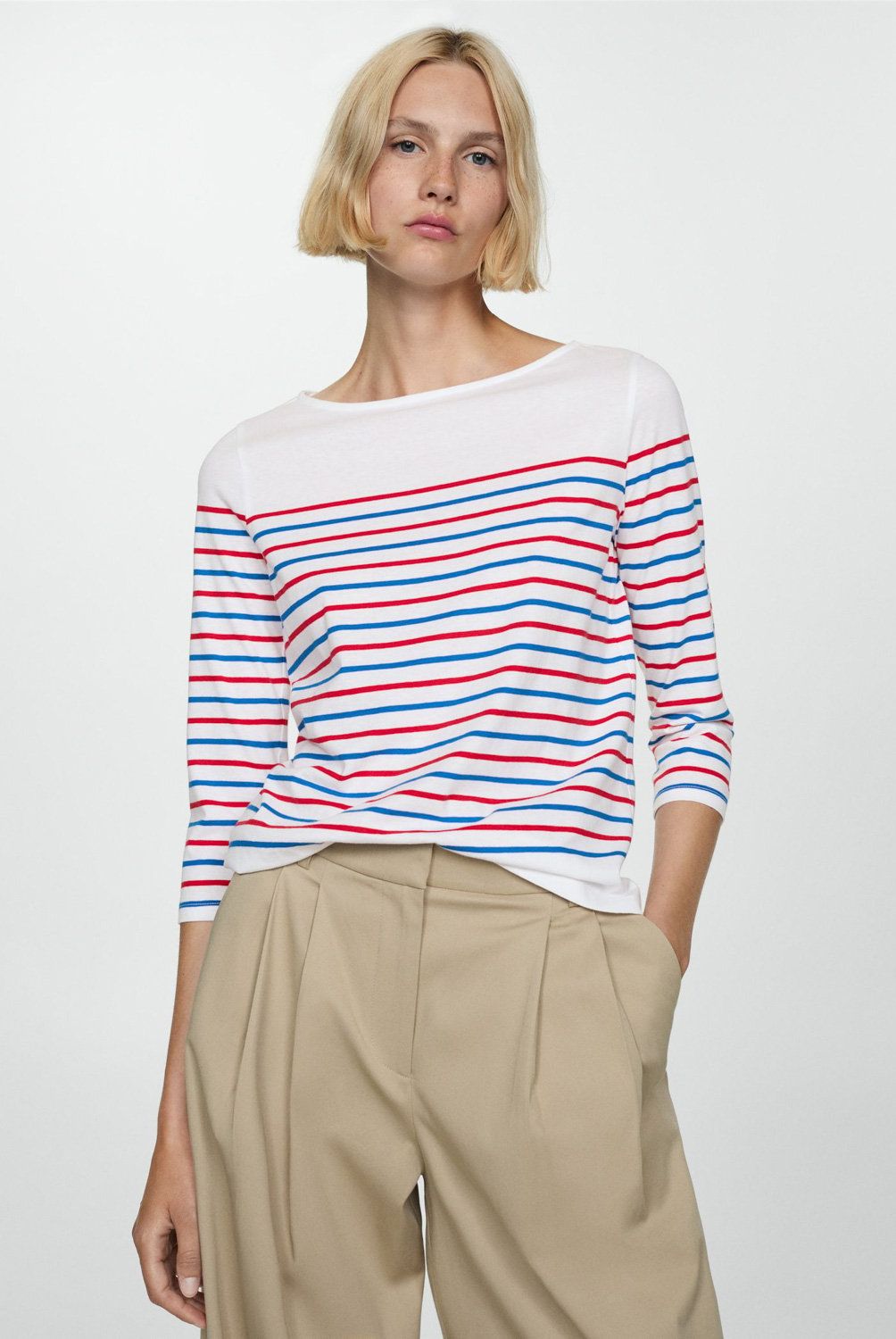 MANGO - Polera Rayas Cuello Barco Mujer Mango
