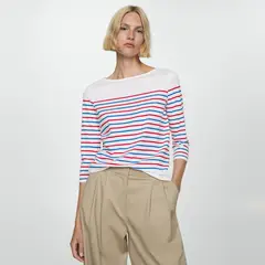 MANGO - Polera Rayas Cuello Barco Mujer